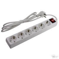SP6W-250. Сетевой фильтр 6 розеток, 5м, белый. 5bites