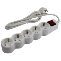SP5W-230. Сетевой фильтр 5 розеток, 3м, белый. 5bites