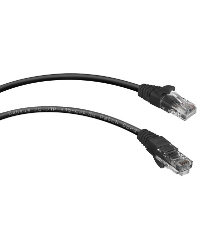 PC-UTP-RJ45-Cat.5e-0.15m-BK (8990c), чёрный. Патч-корд медный. CABEUS в Щелково