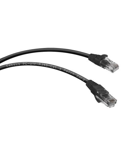 PC-UTP-RJ45-Cat.6-2m-BK (8665c), чёрный. Патч-корд медный. CABEUS в Щелково