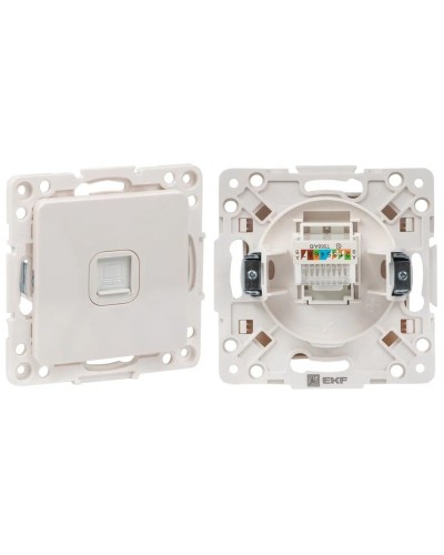 Стокгольм Механизм Розетки RJ-45 1-местной (EYK01-035-10). Механизм Розетки RJ-45 1-местной. EKF в Щелково