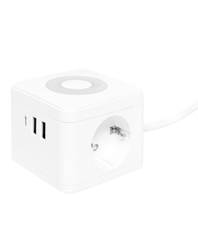 Удлинитель Куб 2 гнезда 2USB 2,4А+Type C + Ночник 1,3 метра 1мм2. Удлинитель Куб. EKF в Щелково