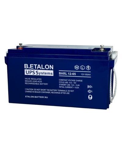 B.ETALON BHRL 12-65. Аккумулятор герметичный свинцово-кислотный. ETALON в Щелково