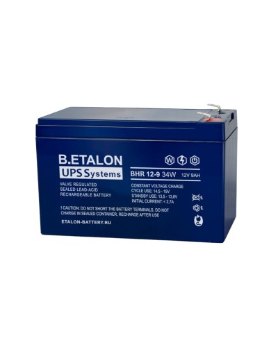 B.ETALON BHR 12-9 34W. Аккумулятор герметичный свинцово-кислотный. ETALON в Щелково