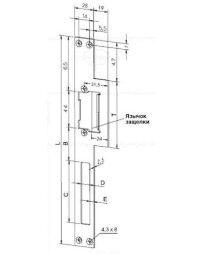 Eff-Eff Lap(165 01) (-------16501-04). Планка, плоская, длинная левая. Eff-Eff в Щелково