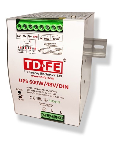 UPS 600W/48V/DIN. Источник вторичного электропитания резервированный. FARADAY в Щелково