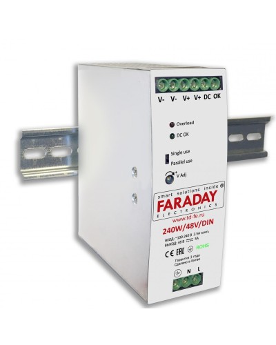 240W/48V/DIN. Блок питания. FARADAY в Щелково