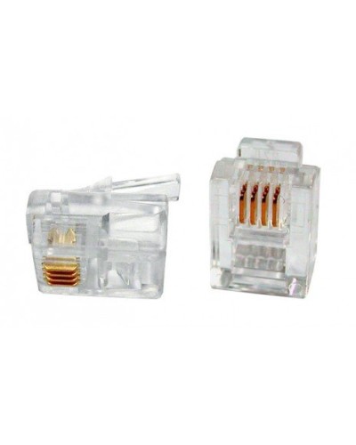 PLUG-6P4C-P-C2-100 (100 шт). Разъем RJ-12. Hyperline в Щелково