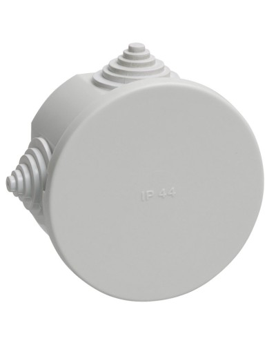 Коробка распаячная КМ41237 D75х40 открытой проводки IP44 4 гермоввода серая (UKO11-075-040-000-K41-44). Коробка распаячная безгалогенная (HF). IEK в Щелково