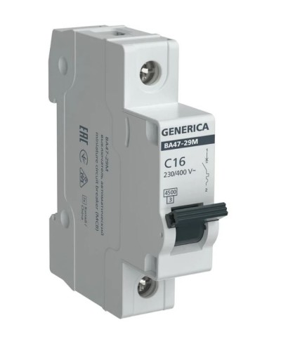 GENERICA ВА47-29М 1P C 16А 4,5кА (MVA21-1-016-C-G). Автоматический выключатель. IEK в Щелково