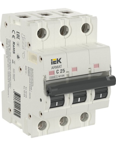 M10N 3P C 25А 10кА ARMAT (AR-M10N-3-C025). Автоматический выключатель. IEK в Щелково