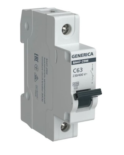 GENERICA ВА47-29М 1P C 63А 4,5кА (MVA21-1-063-C-G). Автоматический выключатель. IEK в Щелково