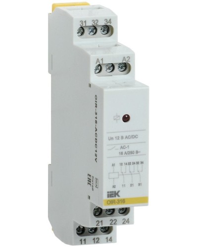 Реле промежуточное модульное OIR 3 контакта 16А 230В AC (OIR-316-AC230V). Реле промежуточное модульное. IEK в Щелково