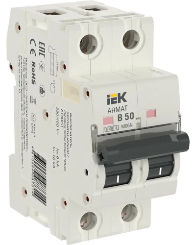 M06N 2P B 50А 6кА ARMAT (AR-M06N-2-B050). Автоматический выключатель. IEK в Щелково