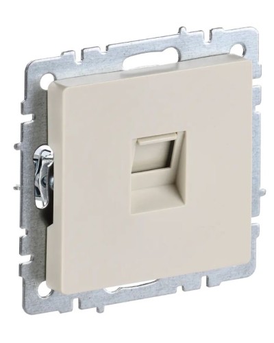 Розетка RJ45 РК10-БрКр кат.5E бежевый BRITE (BR-K10-1-K10). Розетка компьютерная. IEK в Щелково