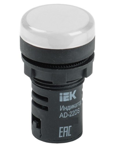 Лампа AD22DS (LED) матрица D22 мм 24В AC/DC белый (BLS10-ADDS-024-K01). Светосигнальный индикатор. IEK в Щелково