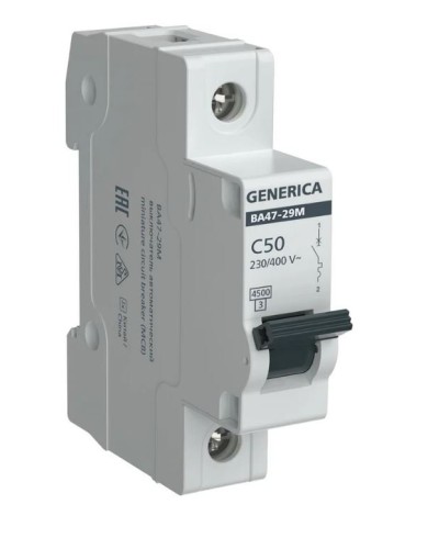 GENERICA ВА47-29М 1P C 50А 4,5кА (MVA21-1-050-C-G). Автоматический выключатель. IEK в Щелково