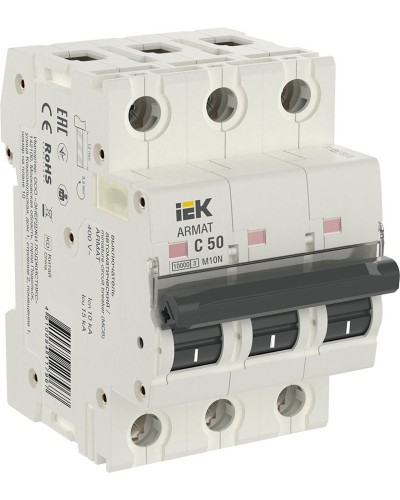 M10N 3P C 50А 10кА ARMAT (AR-M10N-3-C050). Автоматический выключатель. IEK в Щелково