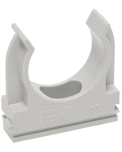 Держатель с защёлкой D32 серый ELASTA (50 шт) (CTA10D-CF32-K41-050). Держатель с защёлкой. IEK в Щелково
