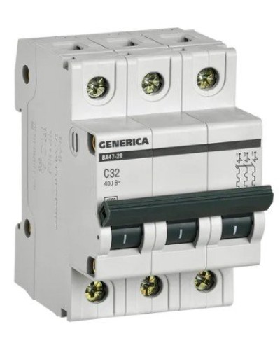 GENERICA ВА47-29 3P C 32А 4,5кА (MVA25-3-032-C). Автоматический выключатель. IEK в Щелково
