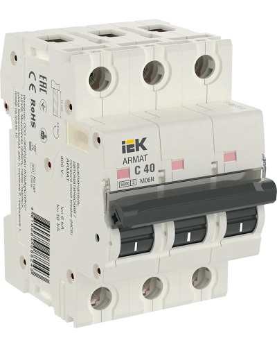 M06N 3P C 40А 6кА ARMAT (AR-M06N-3-C040). Автоматический выключатель. IEK в Щелково