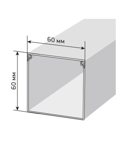 Короб 60х60 ЭЛЕКОР (CKK10-060-060-1-K01). Кабель-канал с двойным замком. IEK в Щелково