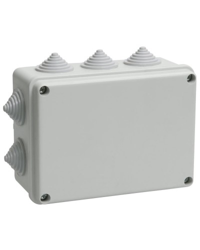 Коробка распаячная КМ41242 150х110х70 открытой проводки IP55 10 гермовводов серая (UKO10-150-110-070-K41-55). Коробка распаячная безгалогенная (HF). IEK в Щелково