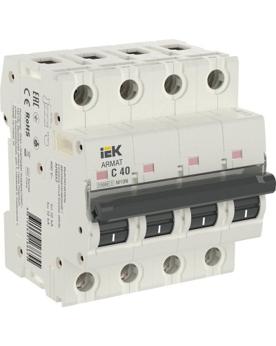 M10N 4P C 40А 10кА ARMAT (AR-M10N-4-C040). Автоматический выключатель. IEK в Щелково