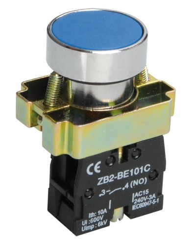 Кнопка LAY5-BA61 без подсветки синяя 1з (BBT60-BA-K07). Кнопка без подсветки. IEK в Щелково