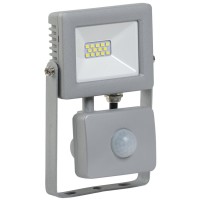 СДО 07-10Д серый с ДД IP44 (LPDO702-10-K03). Прожектор светодиодный с датчиком движения. IEK