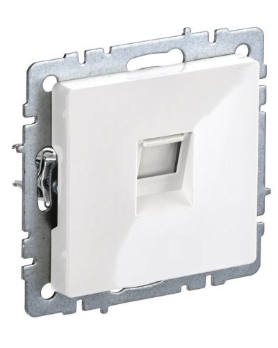 Розетка RJ45 РК10-БрБ кат.5E, белая BRITE (BR-K10-1-K01). Розетка компьютерная. IEK в Щелково