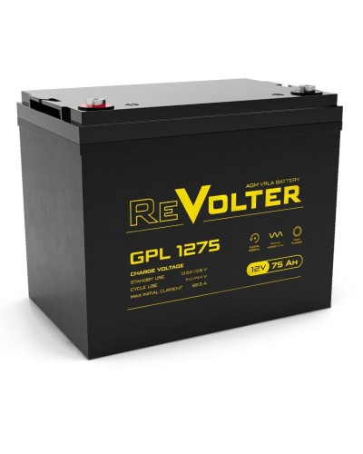 Revolter GPL 1275. Аккумулятор автомобильный герметичный свинцово-кислотный. Revolter в Щелково
