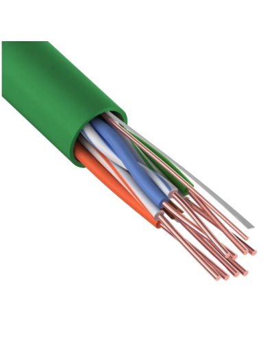 U/UTP, CAT 5e, нг(А)-LSLTx, 4х2х0,52мм, 24AWG, INDOOR, SOLID, зеленый, 305м REXANT (01-0061). Кабель «витая пара» (LAN) для структурированных систем связи. Rexant в Щелково