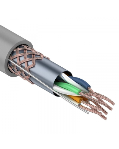 SF/UTP, CAT 5e, PVC, 4PR, 24AWG, INDOOR, STRANDED, серый, 305м, REXANT (01-0343). Кабель «витая пара» (LAN) для структурированных систем связи. Rexant в Щелково