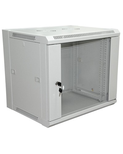 Шкаф телекоммуникационный 19 настенный 12U 600×450×635 мм (ШxГxВ) - передняя дверь стекло, боковые стенки съемные (разобранный) RAL 7035 (04-2202). Шкаф телекоммуникационный 19 настенный 12U. Rexant в Щелково
