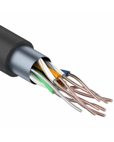 F/UTP, CAT 5e, PE, 4PR, 24AWG, OUTDOOR, SOLID, черный, 305м REXANT (01-0146-1). Кабель «витая пара» (LAN) для структурированных систем связи. Rexant в Щелково