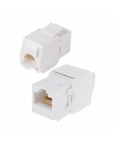 Модуль Keystone Jack RJ-45(8P8C) UTP, CAT 6, тип 180 градусов, самозажимной, белый REXANT (05-1052): Модуль Keystone Jack в Щелково