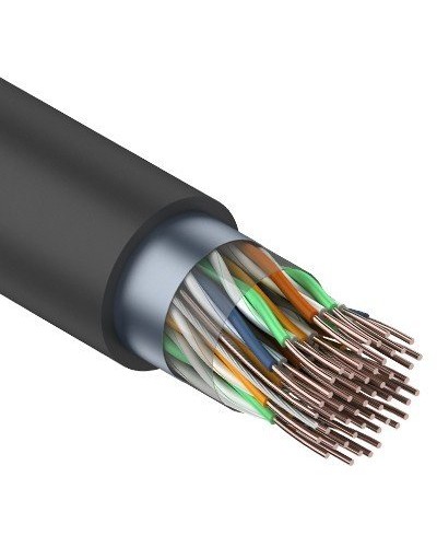 F/UTP, CAT 5, PE, 25PR, 24AWG, OUTDOOR, SOLID, черный, 305м, REXANT (01-1203). Кабель «витая пара» (LAN) для структурированных систем связи. Rexant в Щелково