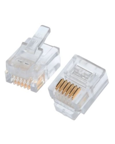 Коннекторы 6P6C (RJ-11) (100шт) (10-0228). Телефонный разъем 6P6C (RJ-11). SUPRLAN в Щелково