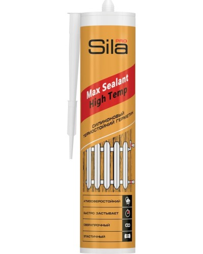 Герметик Sila PRO Max Sealant, High Temp, термостойкий, 280 мл. Герметик силиконовый термостойкий, красный. Sila в Щелково