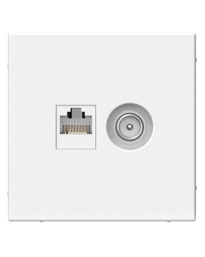 ArtGallery розетка двойная RJ45+TV, кат. 5Е, скрытой установки, механизм, белый (GAL000189). Розетка компьютерная + TV. Systeme Electric в Щелково