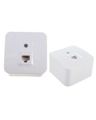 BLANCA розетка RJ45 1-местная, кат. 5Е, открытой установки, белый (BLNIA045001). Розетка компьютерная с изолированной пластиной. Systeme Electric в Щелково