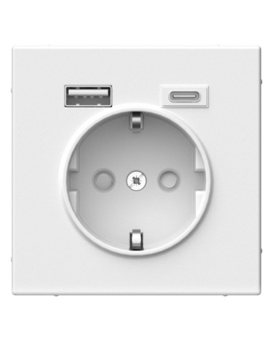 ArtGallery розетка 1-местная с USB тип-A+C, скрытой установки, механизм, белый (GAL000132). Розетка с USB. Systeme Electric в Щелково