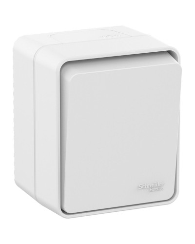 AtlasDesign PROFI54 выключатель 1-клавишный, открытой установки, белый (ATN540111). Выключатель. Systeme Electric в Щелково