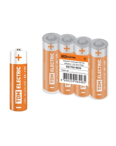 LR6 AA Alkaline 1,5V SR-4 TDM (SQ1702-0034). Элемент питания. TDM ЕLECTRIC в Щелково