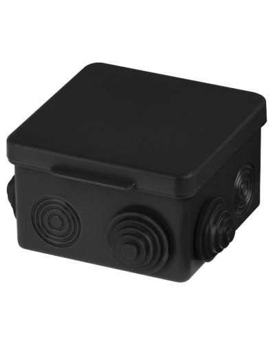 Распаячная коробка ОП 80х80х50мм, крышка, IP54, 7вх., черная TDM (SQ1401-0912). Распаячная коробка ОП. TDM ЕLECTRIC в Щелково