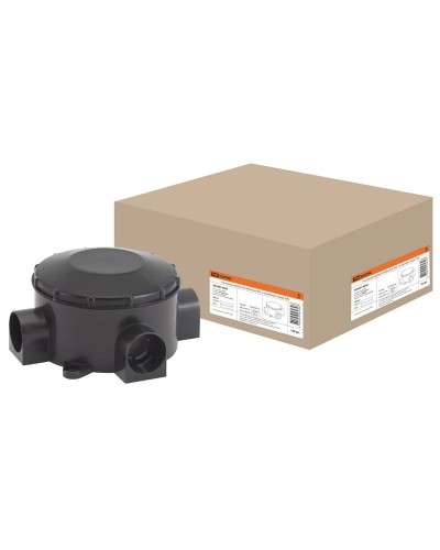 Распаячная коробка ОП D80х35мм, IP42, 3-х рожковая, черная TDM (SQ1401-4044). Распаячная коробка ОП. TDM ЕLECTRIC в Щелково