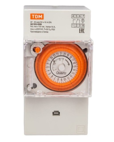 АР-30мин/24ч-16А-DIN (3 модуля) TDM (SQ1503-0006). Аналоговое суточное реле. TDM ЕLECTRIC в Щелково
