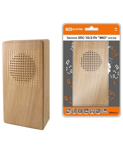 ЗПС-10/2-Пт ЭКО сосна, птичка, без кнопки, AC 230V (SQ1901-0026). Звонок проводной. TDM ЕLECTRIC в Щелково