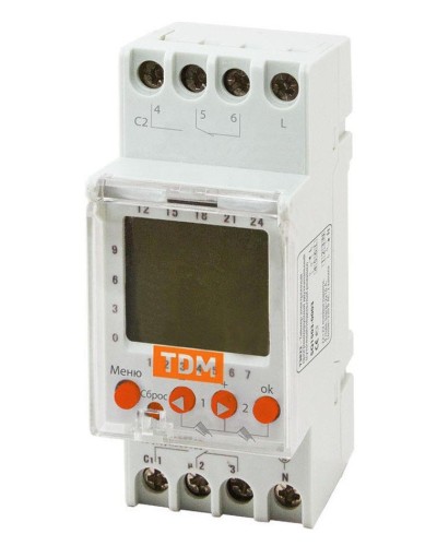 ТЭ822-2кан-1мин/7дн-44on/off-2х16А-DIN TDM (SQ1503-0003). Таймер электронный. TDM ЕLECTRIC в Щелково